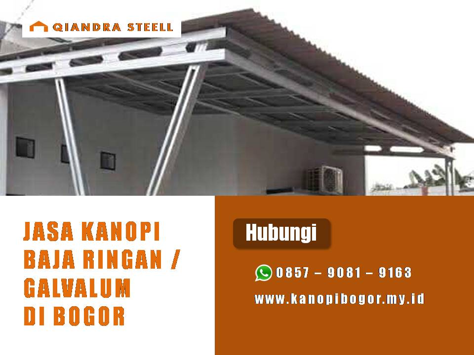 Borongan jasa pasang kanopi baja ringan galvalum di Bogor
